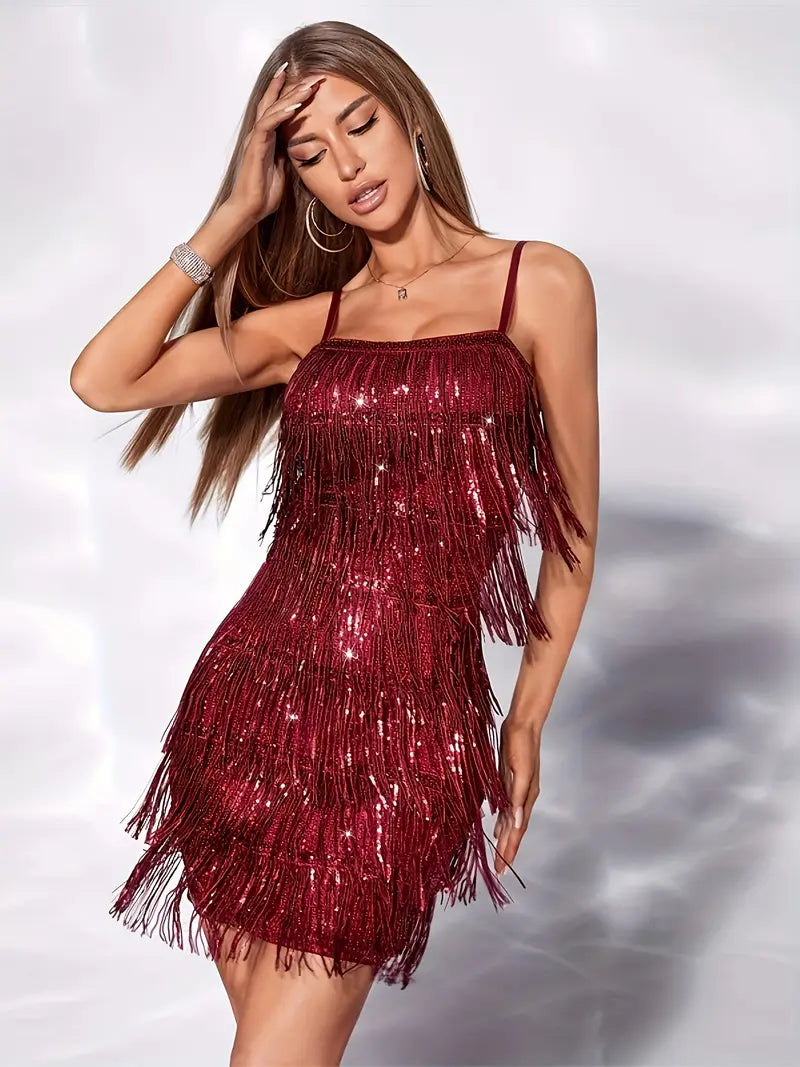 Vestido de Fleco y Lentejuelas