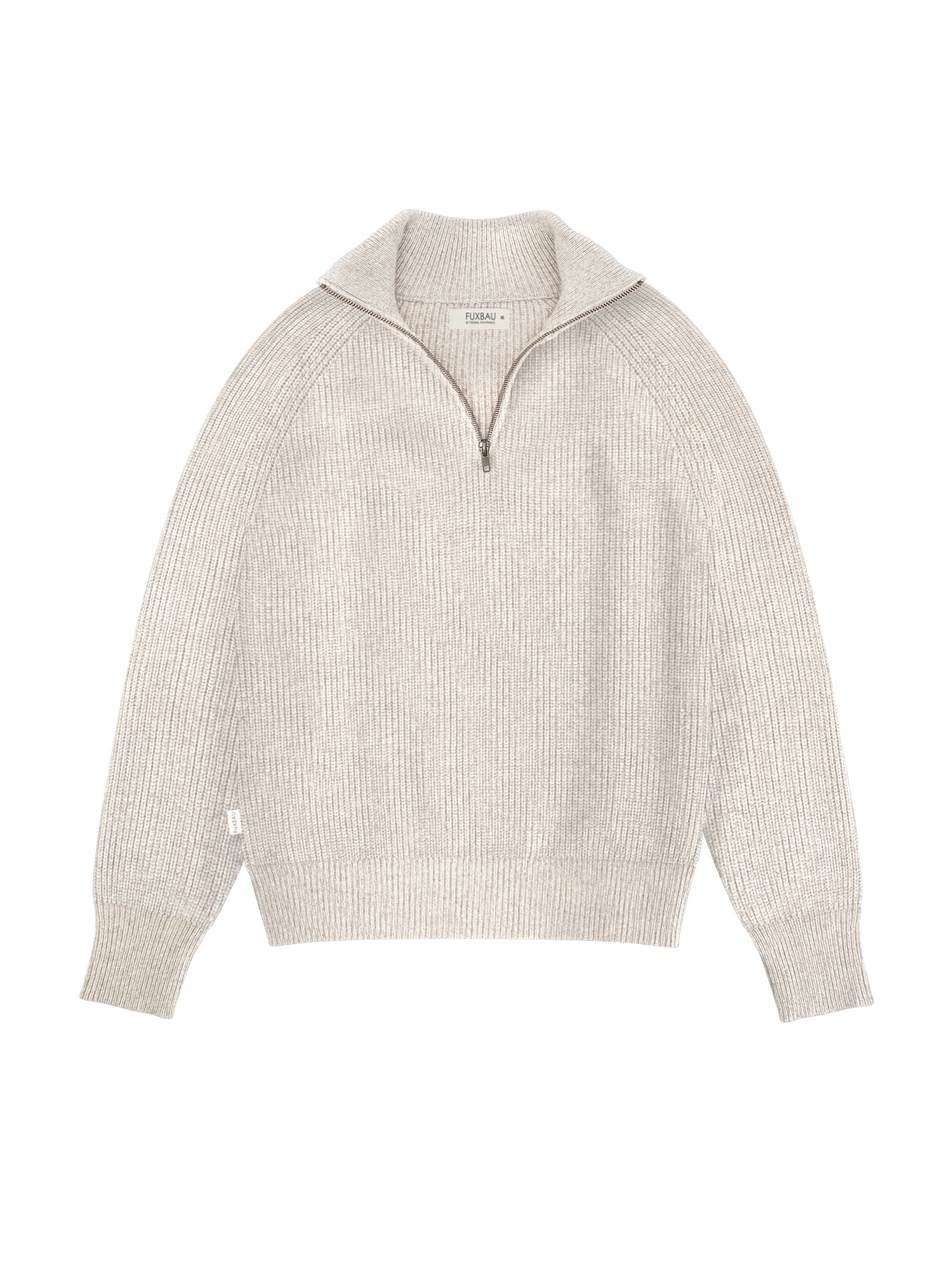 Nachhaltiger und faire Frauen Troyer aus 100% Merinowolle in beigemeliert von FUXBAU.