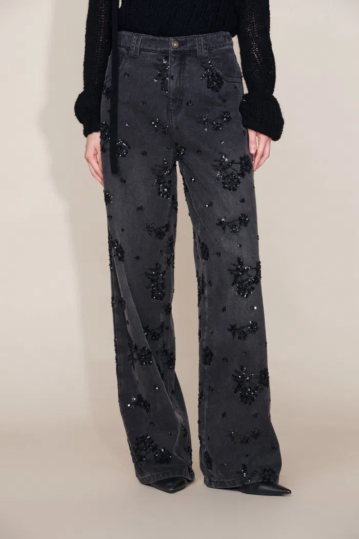 Vaquero Recto con rosas y estrellas