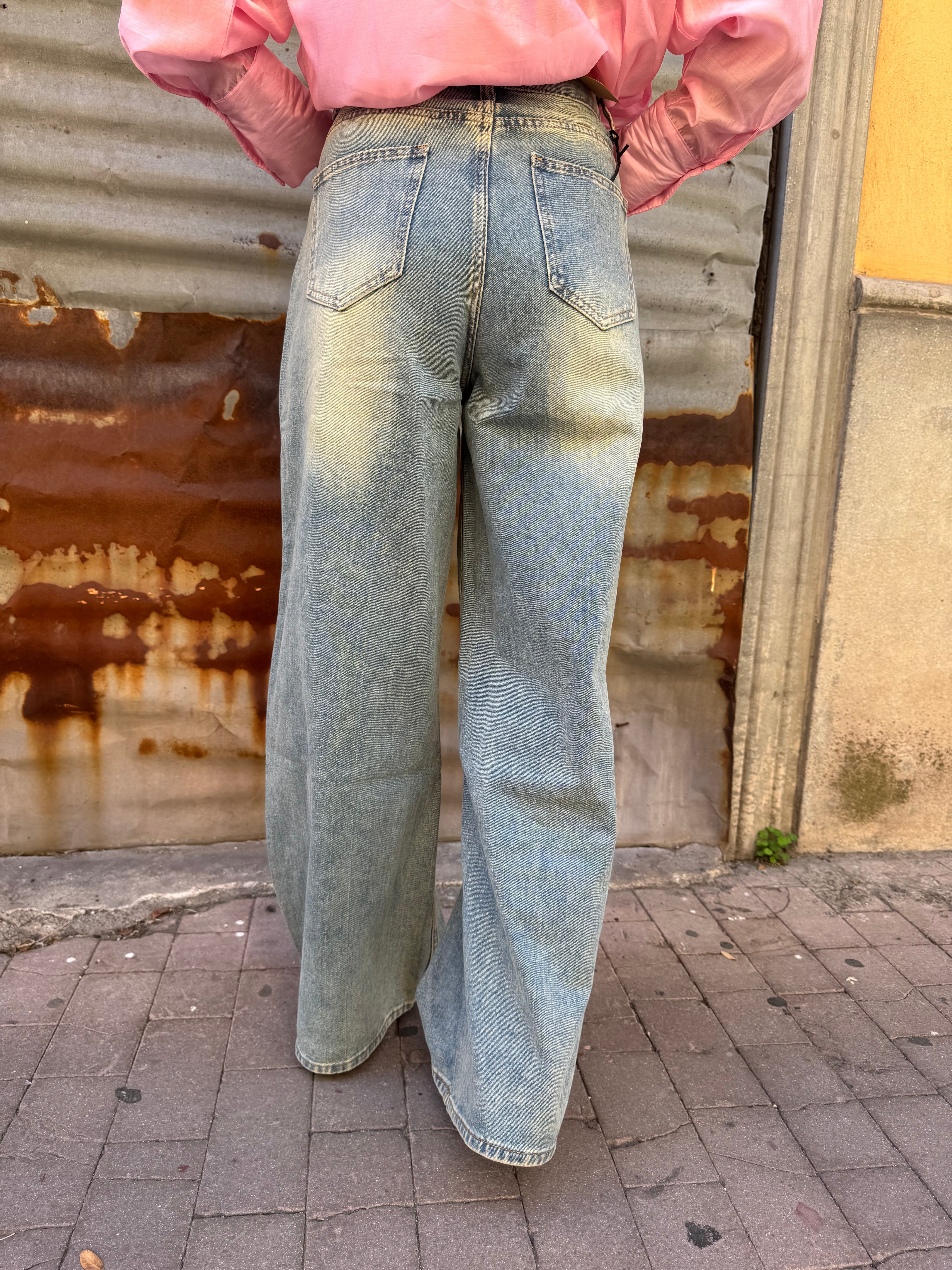 Jeans Flores Relieve