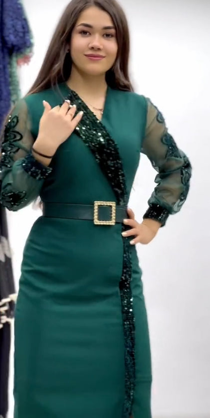 Vestido de malla con lentejuelas