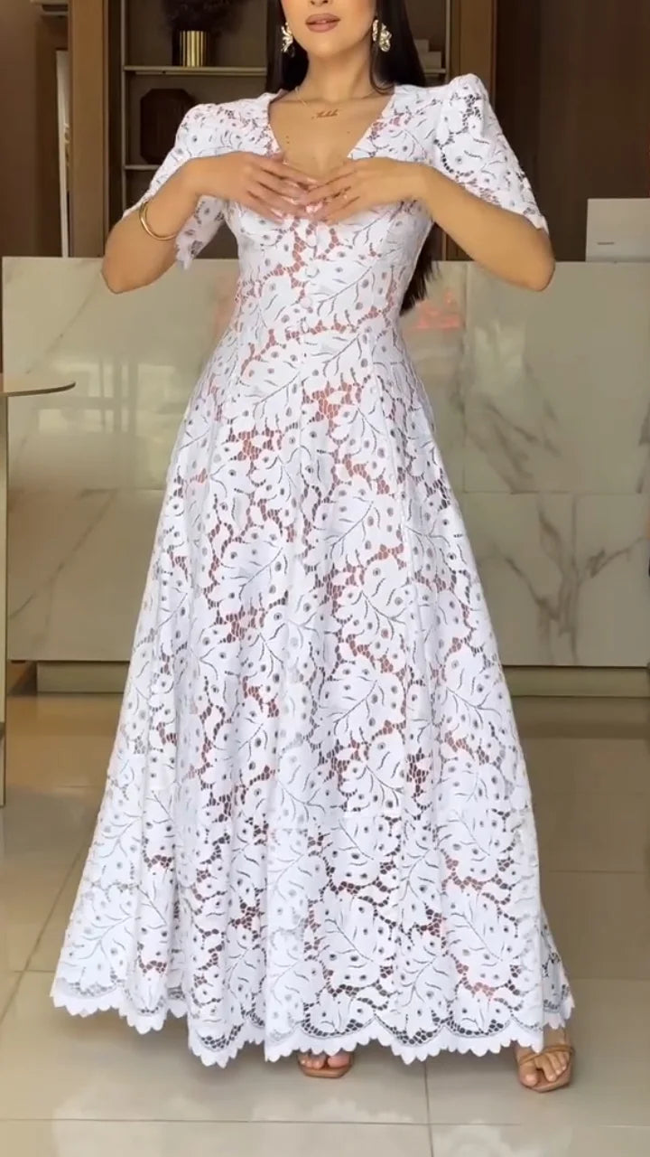 Vestido Estampado Calado