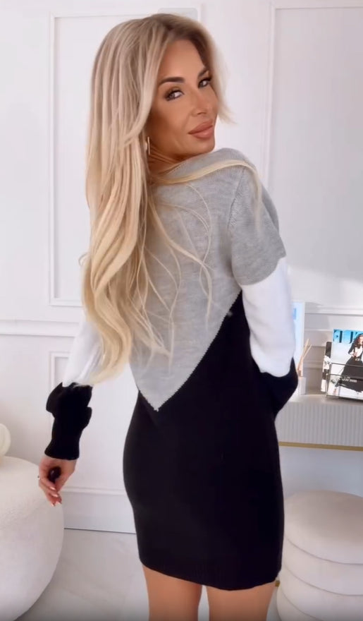 Vestido Estilo Suéter en Cuello v