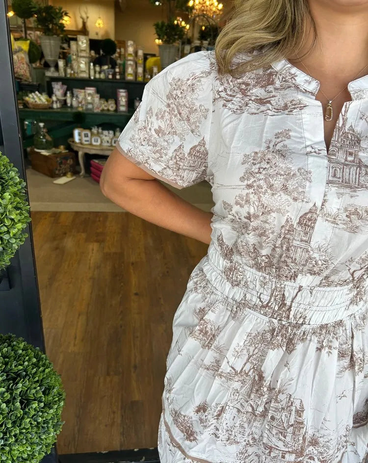 Vestido largo clásico de toile con encanto para mujer