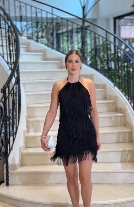 Vestido Glow Negro De Flecos