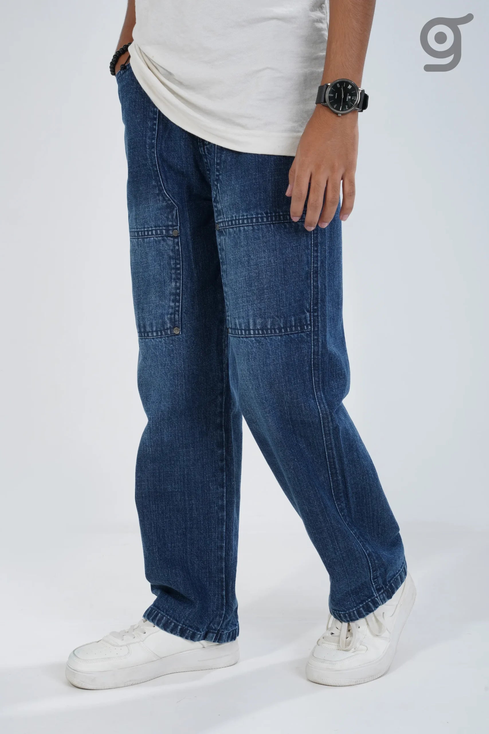 Casual Fit Cargo Denim Para Hombre