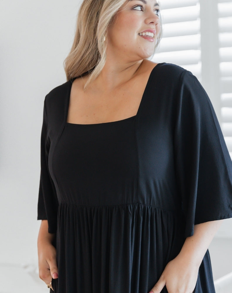 Kalani-Dress-Black-Square-Neckline