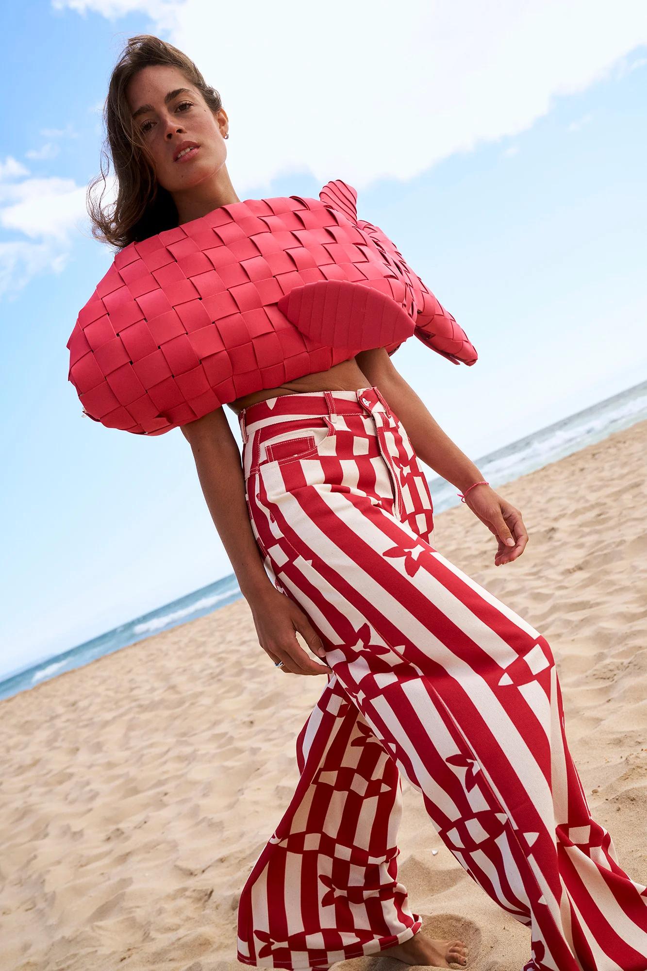 Pantalón Estampado Rallas y Peses