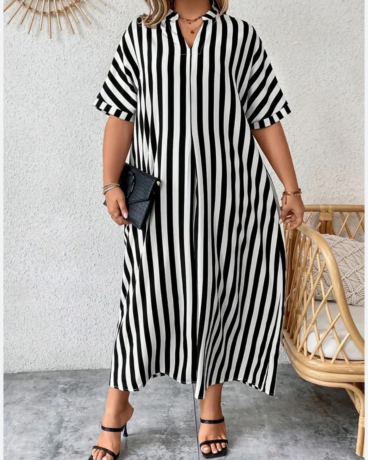 Vestido largo boho con estampado vintage