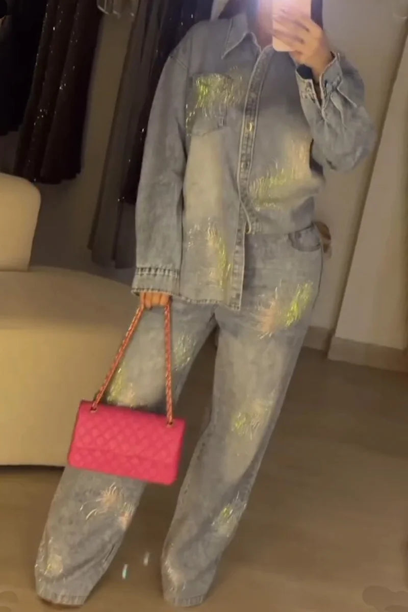 Conjunto de Chaqueta Estampada