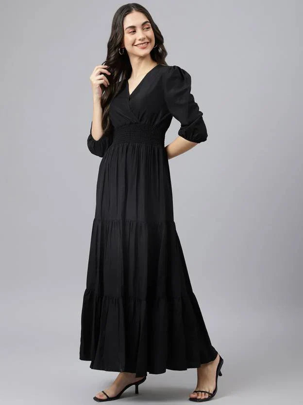 Vestido en V Cielo Zafiro