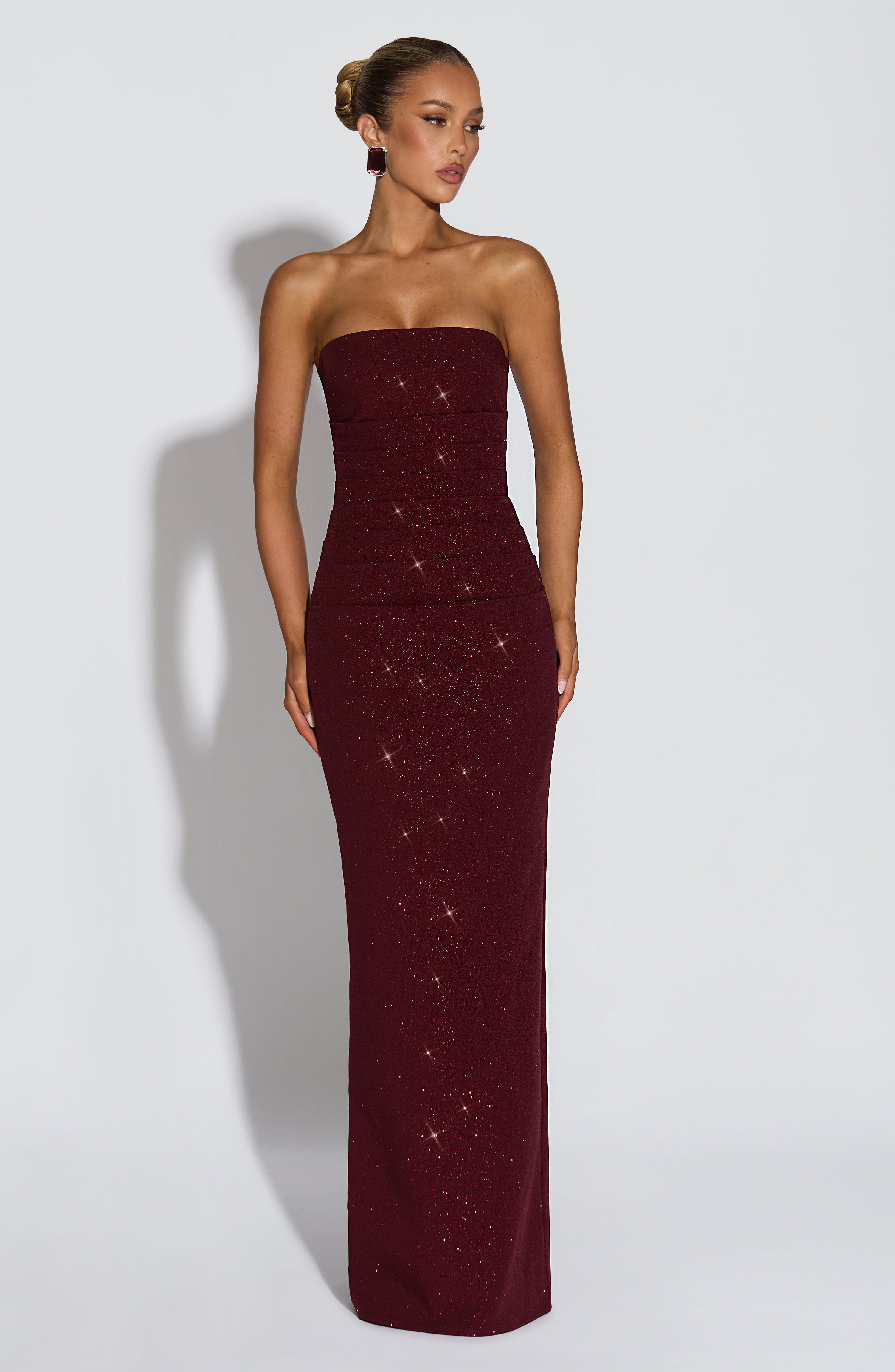 Pandra Maxi Dress - Wine Sparkle Dress Babyboo Fashion Premium Exclusive Design