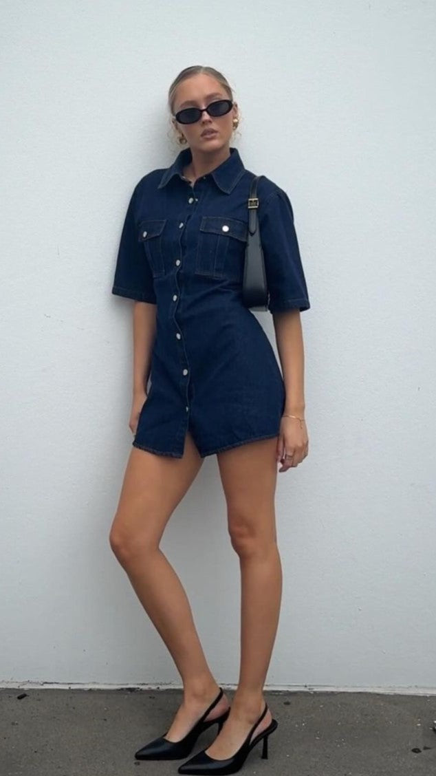 Raz Mini Dress - Dark Denim - Billy J