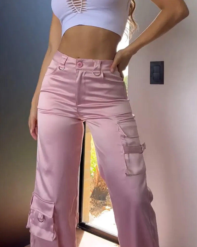 Pantalón de Satén estilo trabajo