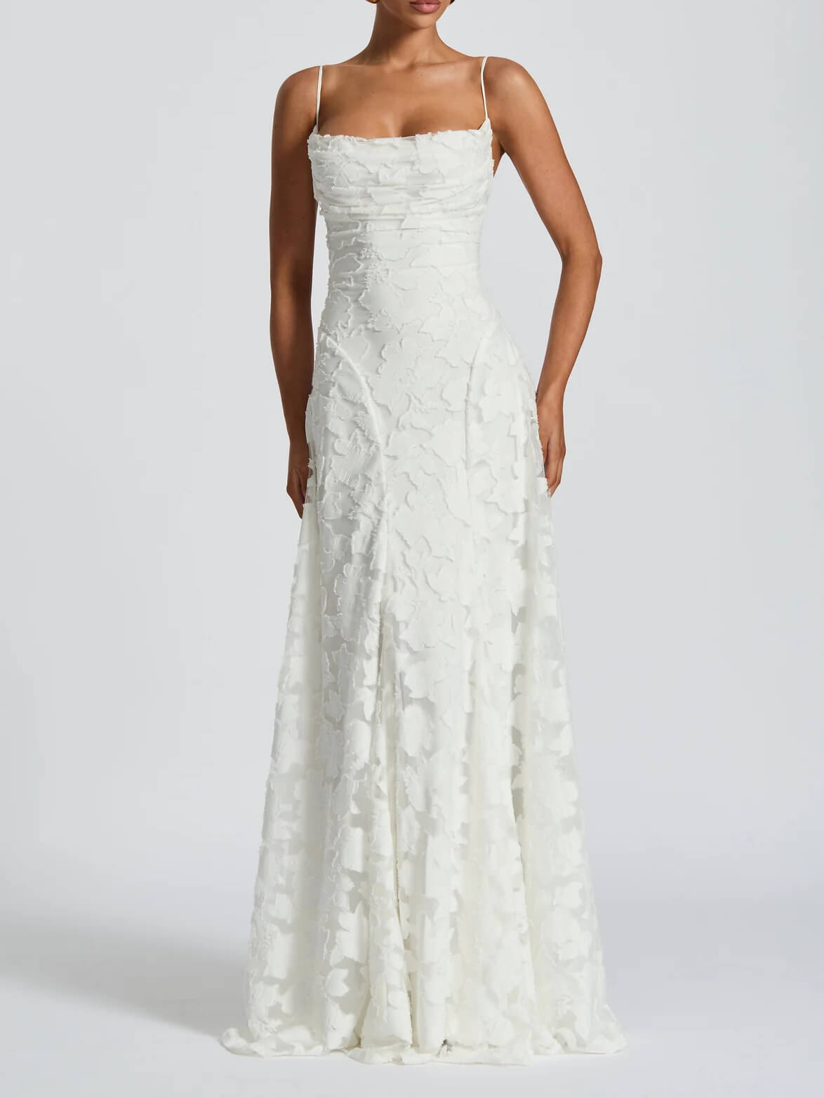 Vestido largo de jacquard