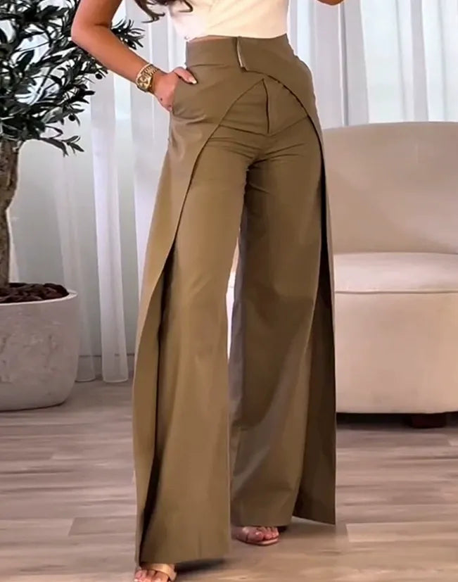 Pantalón asimétricos con cintura alta