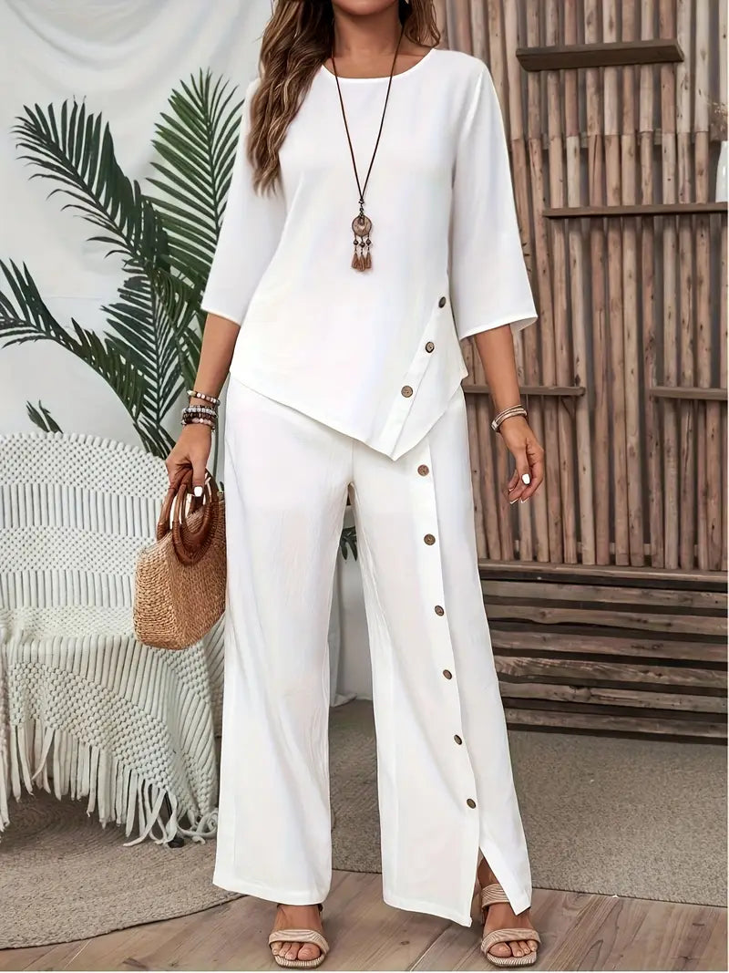 Conjunto Boho Chic Con Botones