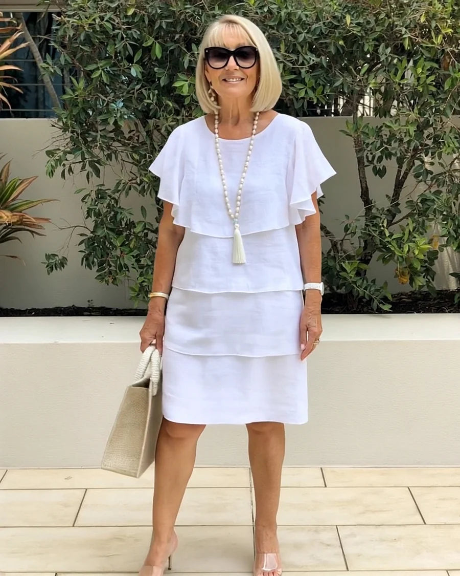 Vestido Con Capas Romántico