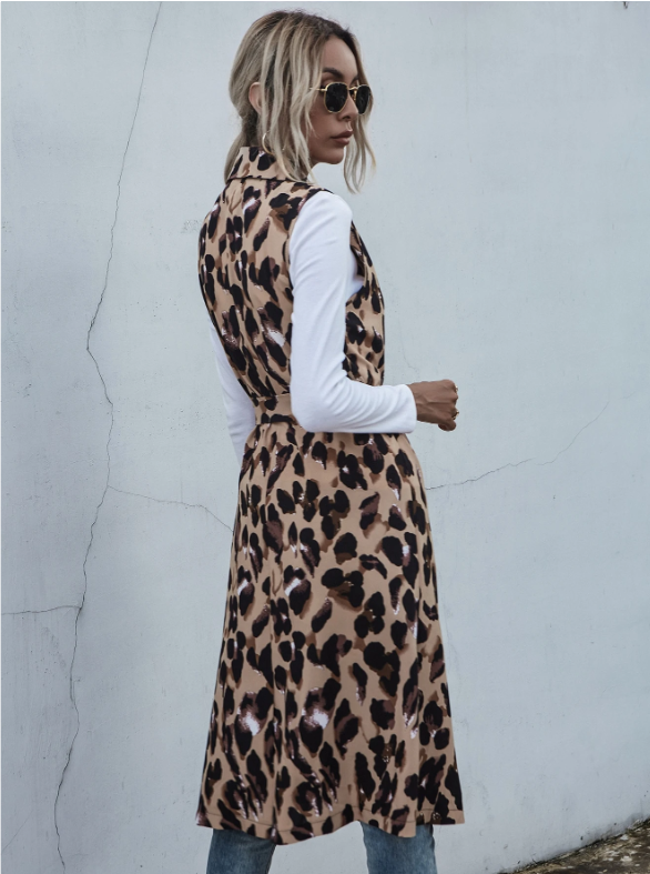 Chaleco Estampado de Leopardo