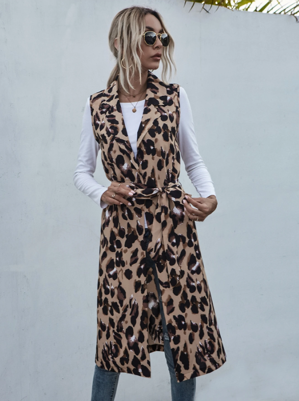 Chaleco Estampado de Leopardo