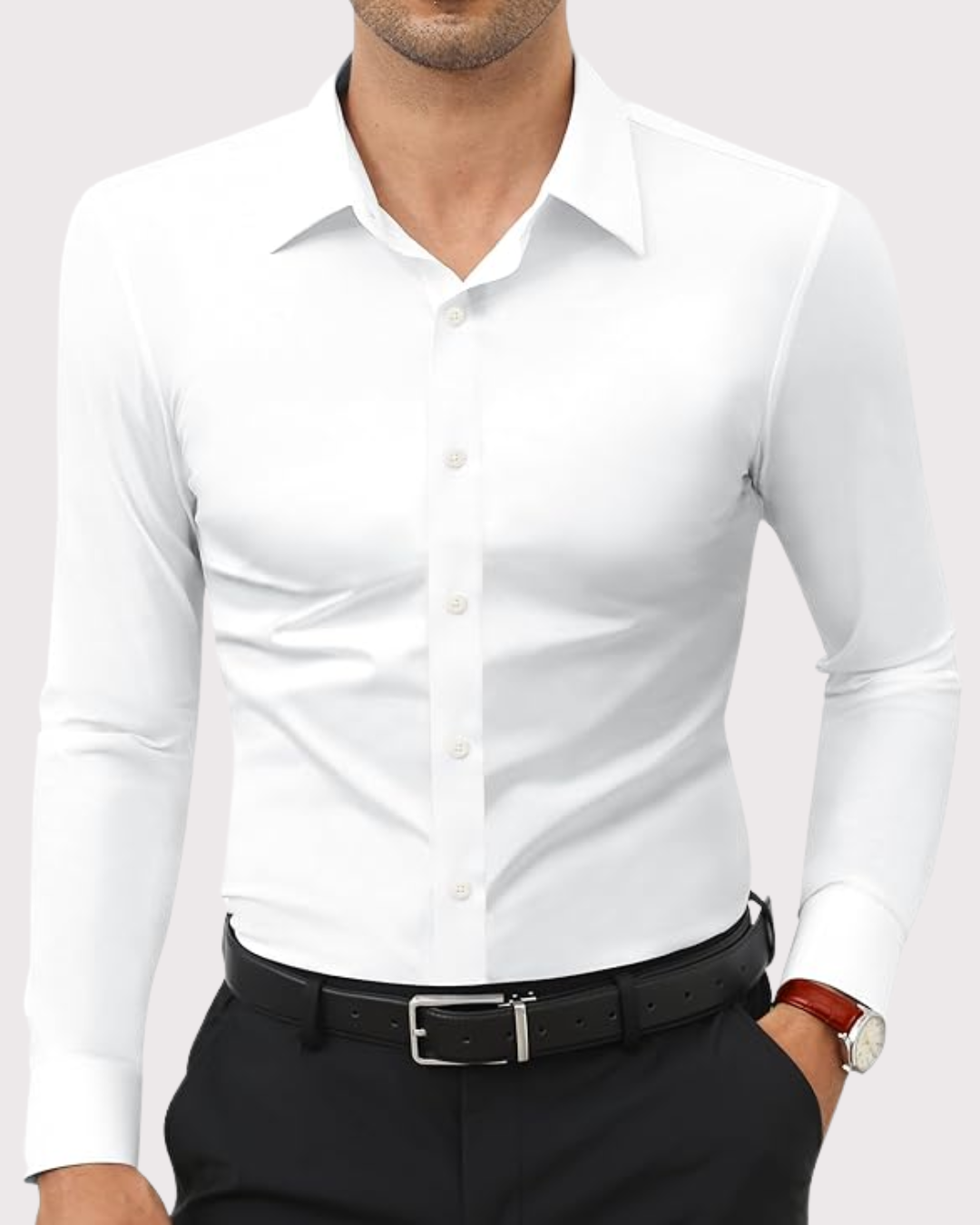 camisa de vestir elástica