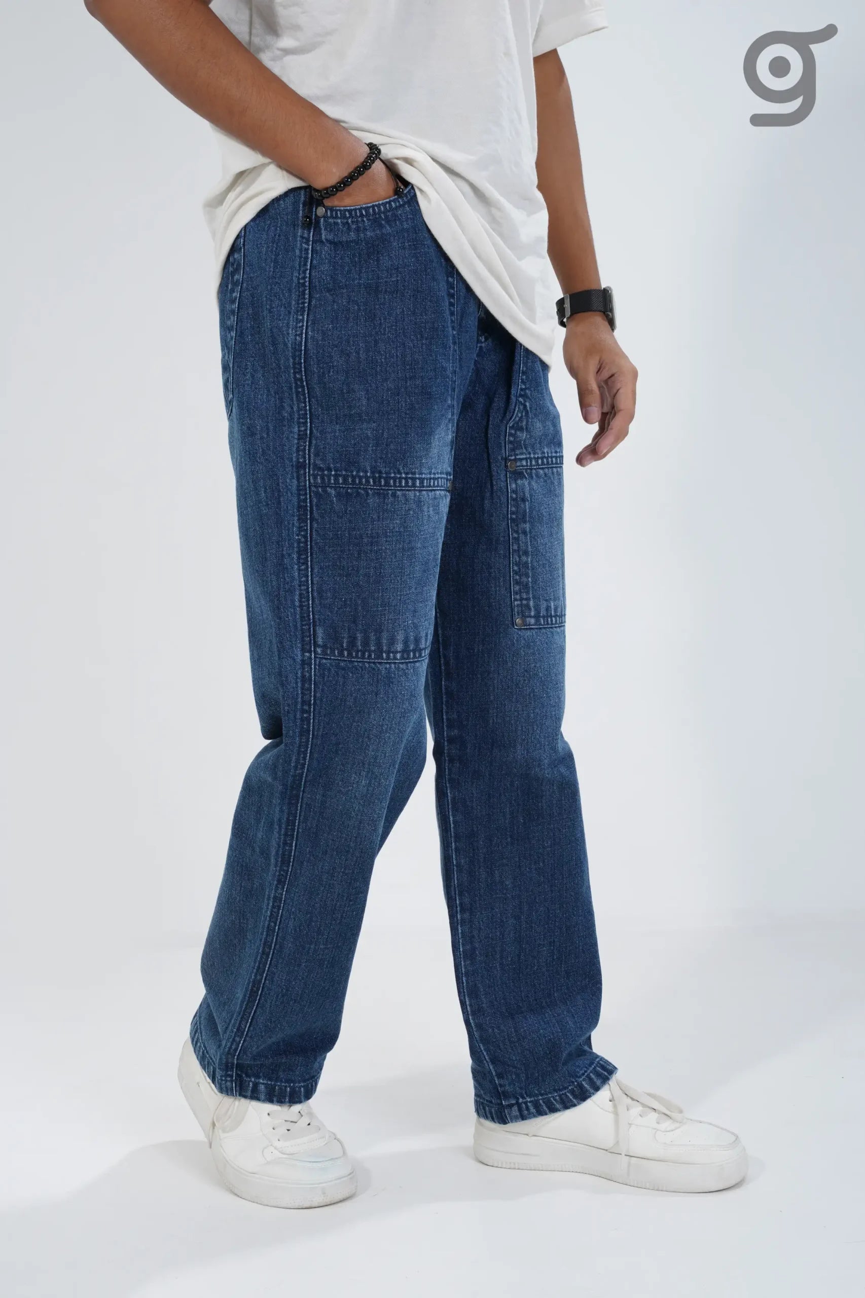 Casual Fit Cargo Denim Para Hombre