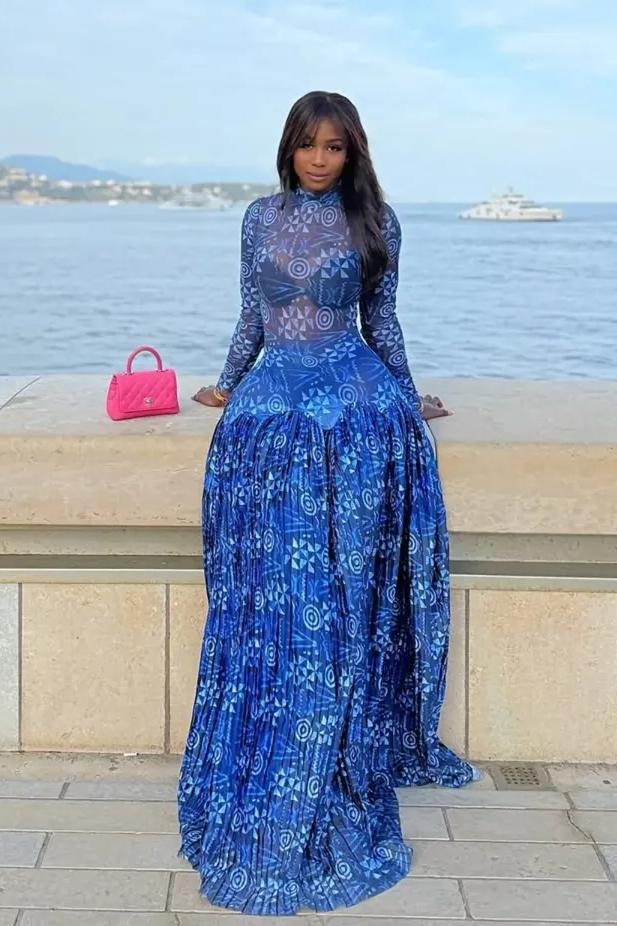 Vestido largo de malla Lily