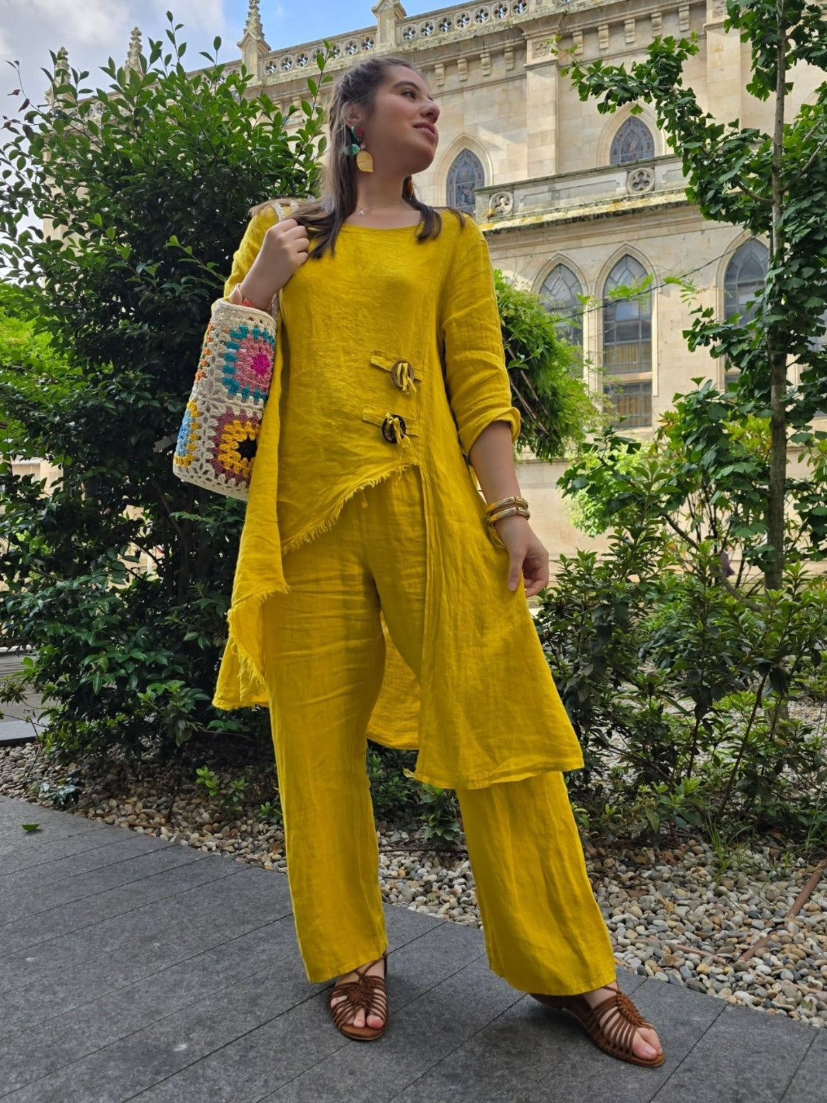 Traje Casual  Boho Chic De Lino