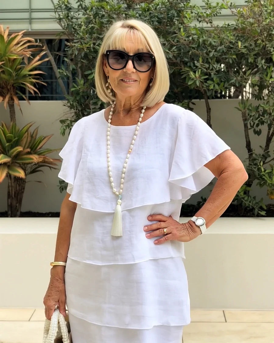 Vestido Con Capas Romántico