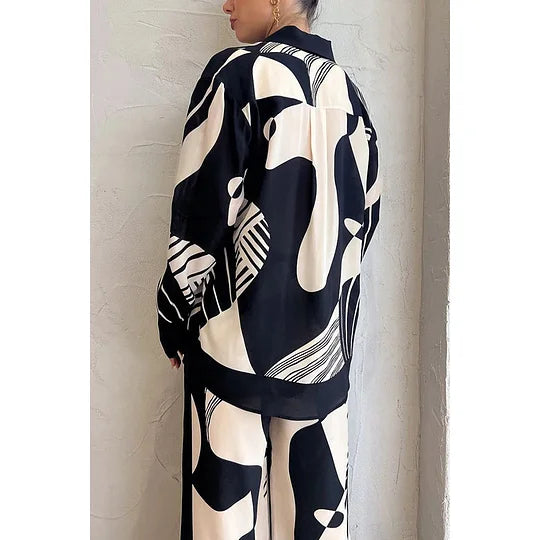 Conjunto Estampado Blanco y Negro