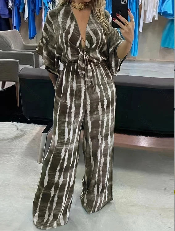 Mono De Pierna Ancha Con Escote En V