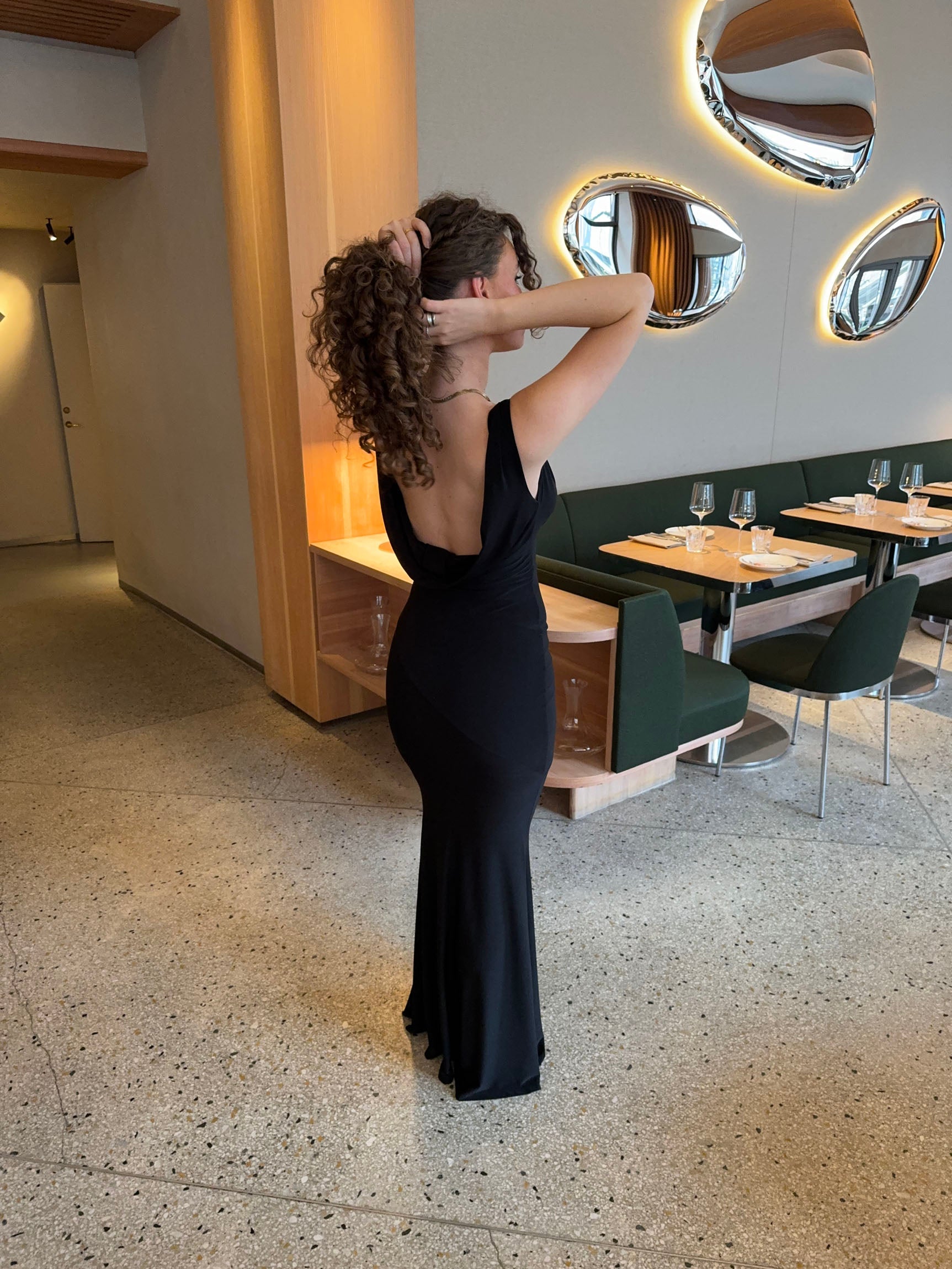 Vestido largo Flora - Negro