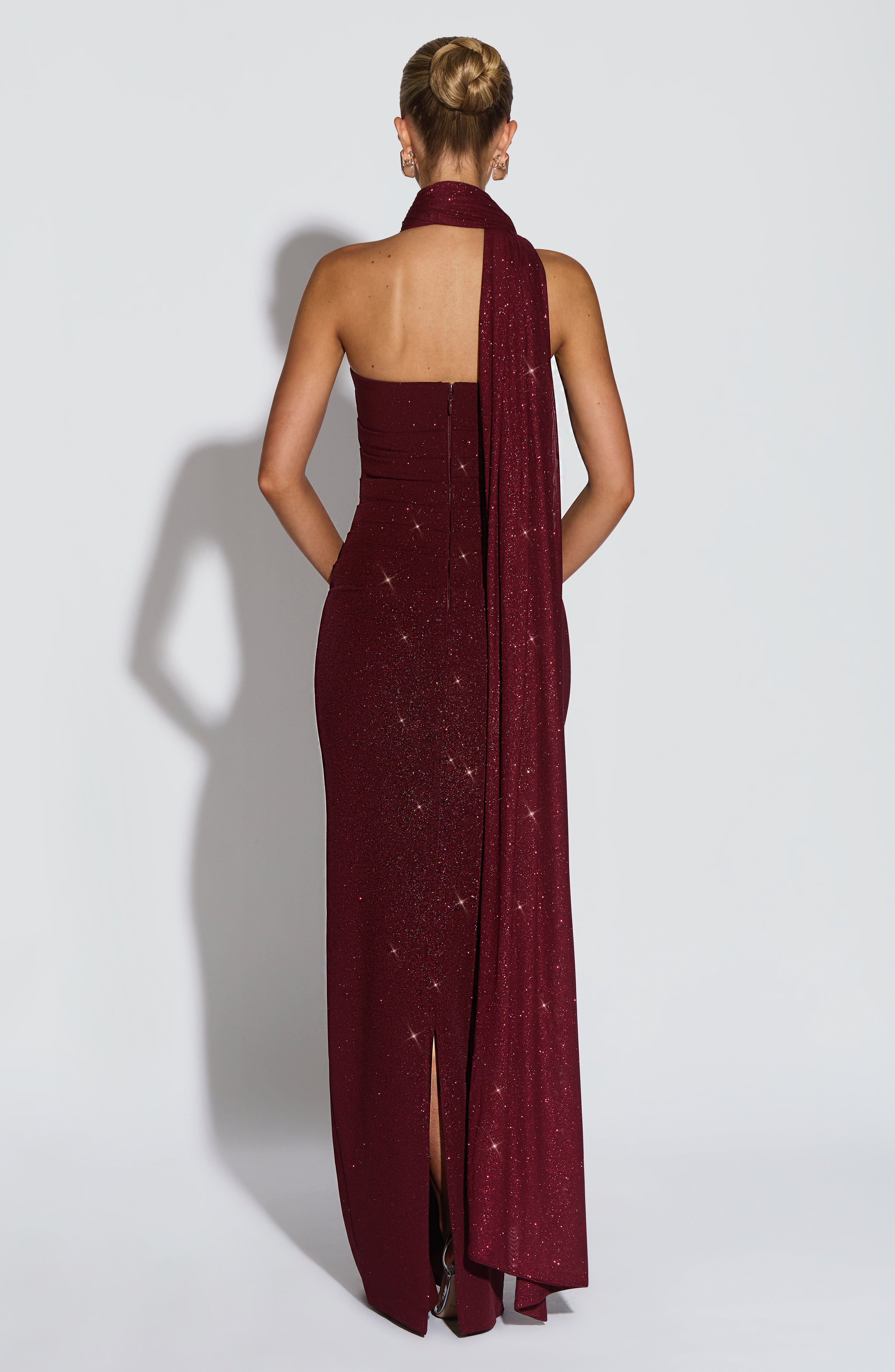 Pandra Maxi Dress - Wine Sparkle Dress Babyboo Fashion Premium Exclusive Design