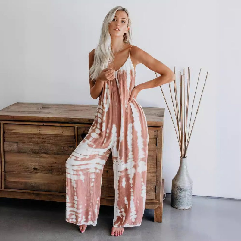 Mono estampado con tirantes finos para mujer, ¡50% de descuento!