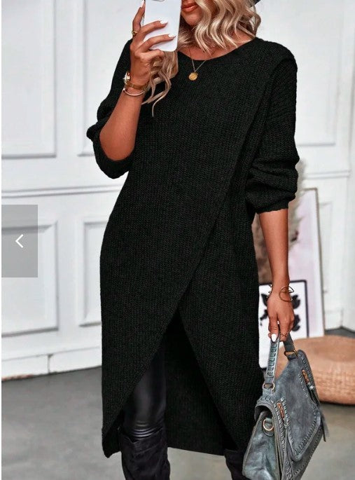 Suéter de punto de color liso